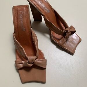 L’INTERVALLE | 40 | Elegant Brown Leather Women's High Heals Sandal’s